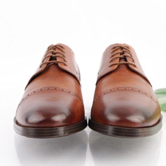 Cole Haan Mens Jefferson Oxford Size 9 M Brown Leather Cap Toe Brogue Dress Shoe main image 12